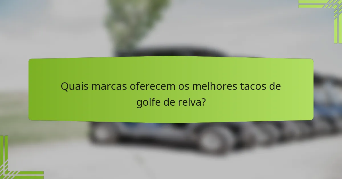 Quais marcas oferecem os melhores tacos de golfe de relva?